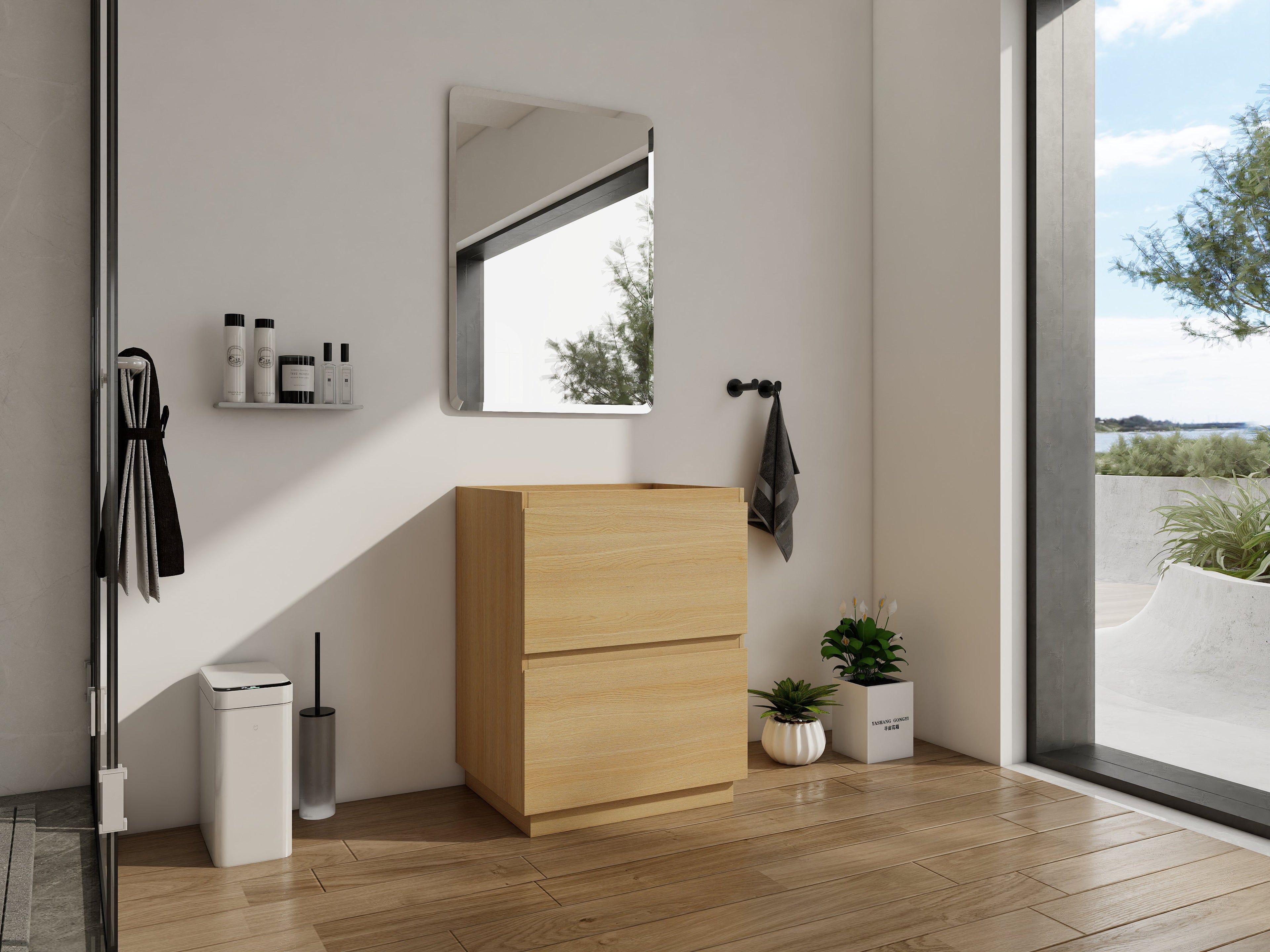 24" Bathroom Vanity with Double Drawer