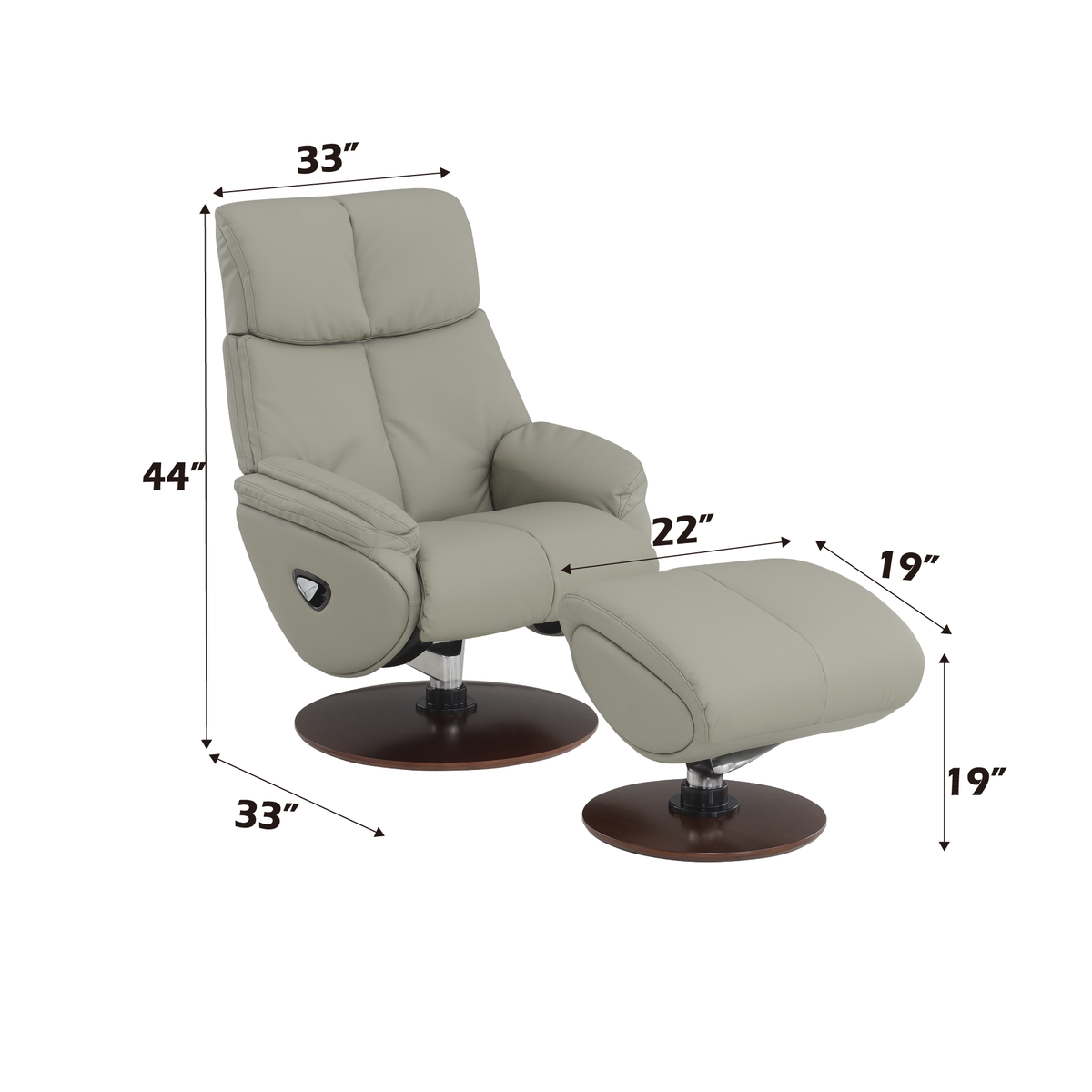 Kandoro Swivel Accent Chair with Ottoman