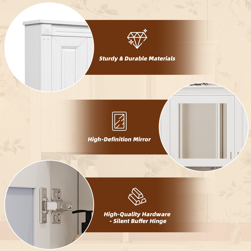 35 Inch Bathroom Wall Cabinet with Mirror