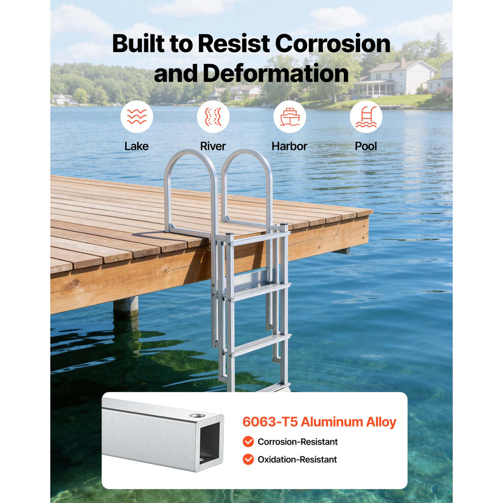 Retractable Dock Ladder with Auto-Lift Float