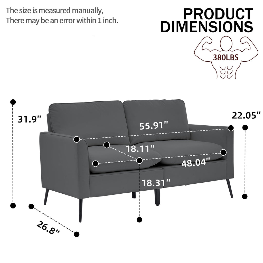 TS Cat Paw Leather Upholstered Loveseat