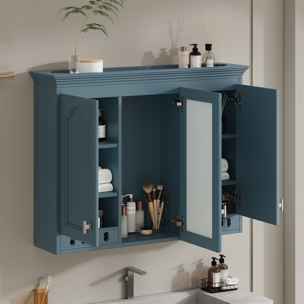 35 Inch Wall-Mount All-in-One Mirror Cabinet