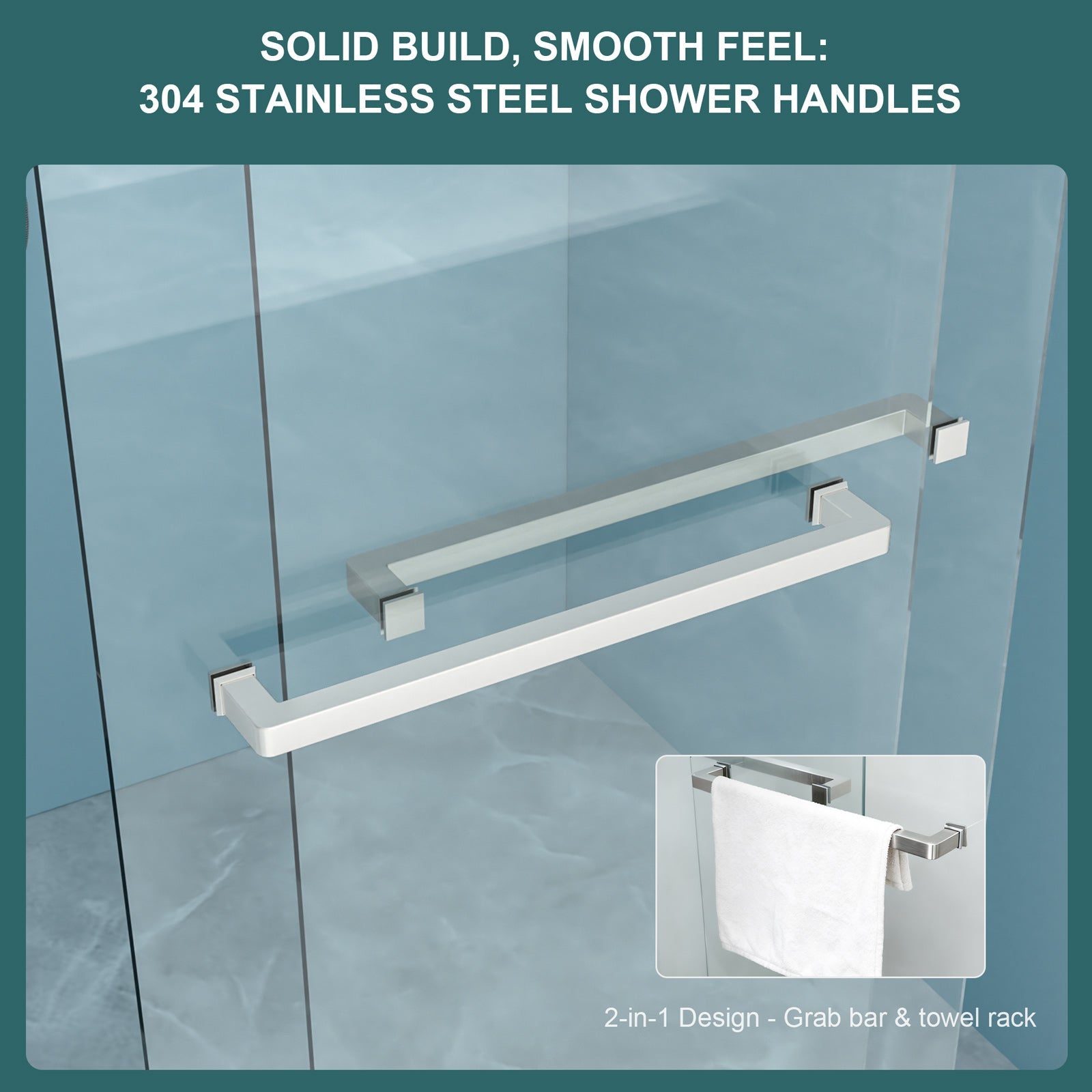 48" W x 76"H Semi-Frameless Bypass Sliding Shower Enclosure