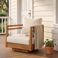Acacia Wood Outdoor Swivel Chair