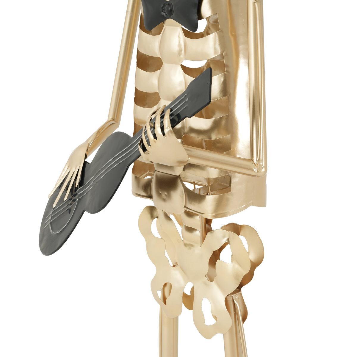 Metal Skeleton Musician Statue