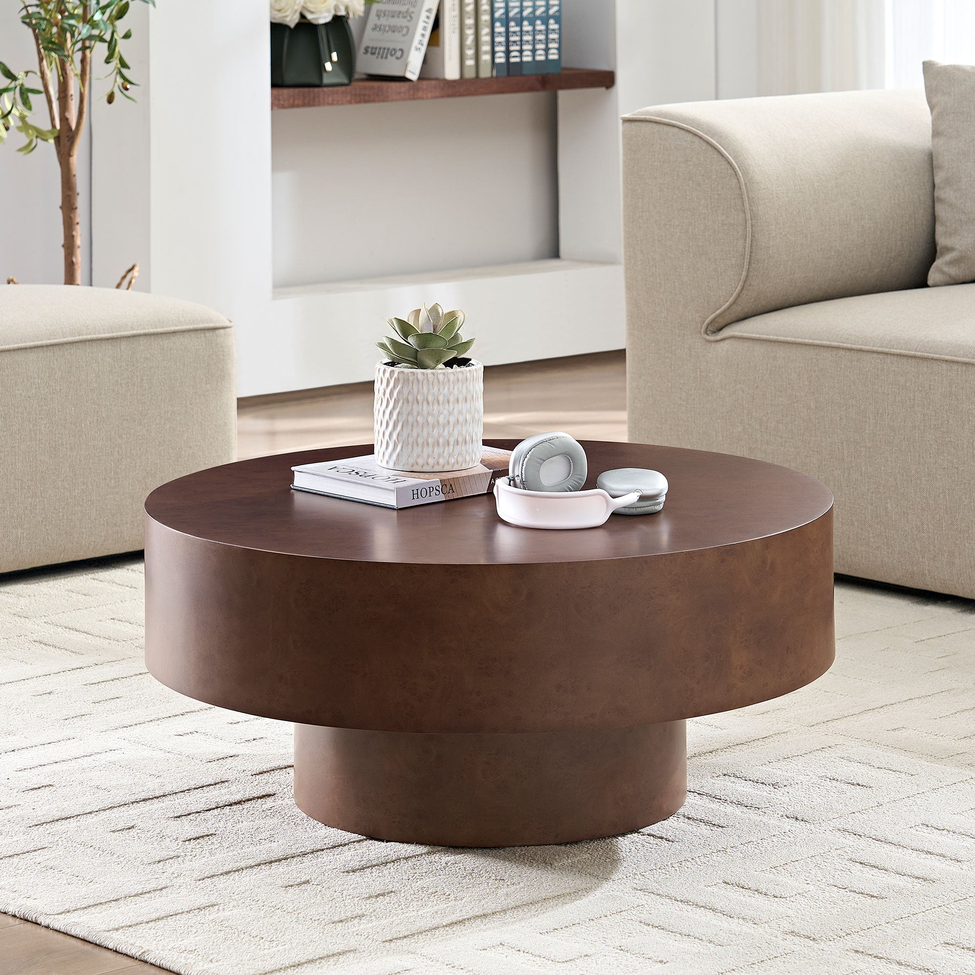 Faux Burl Wood Pattern Decal Coffee Table
