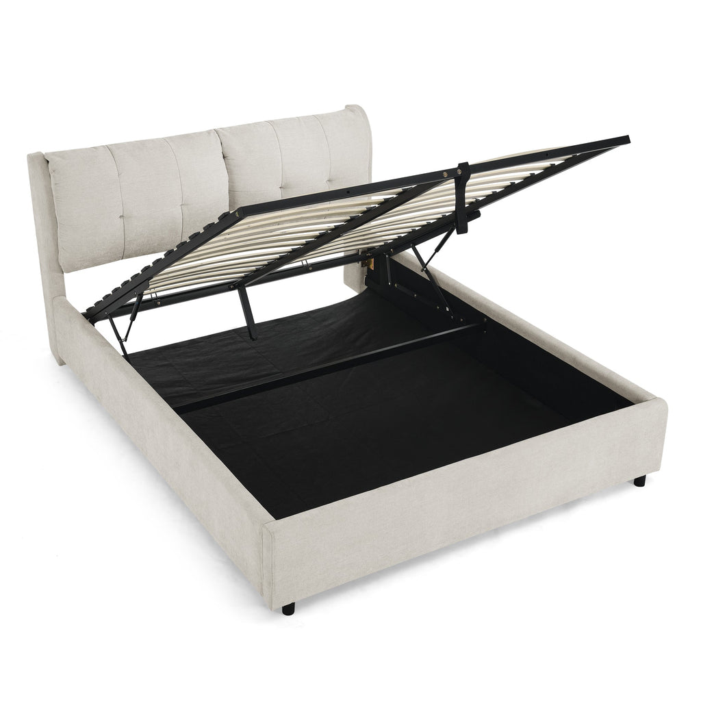 Queen Size Storage Upholstered Hydraulic Platform Bed