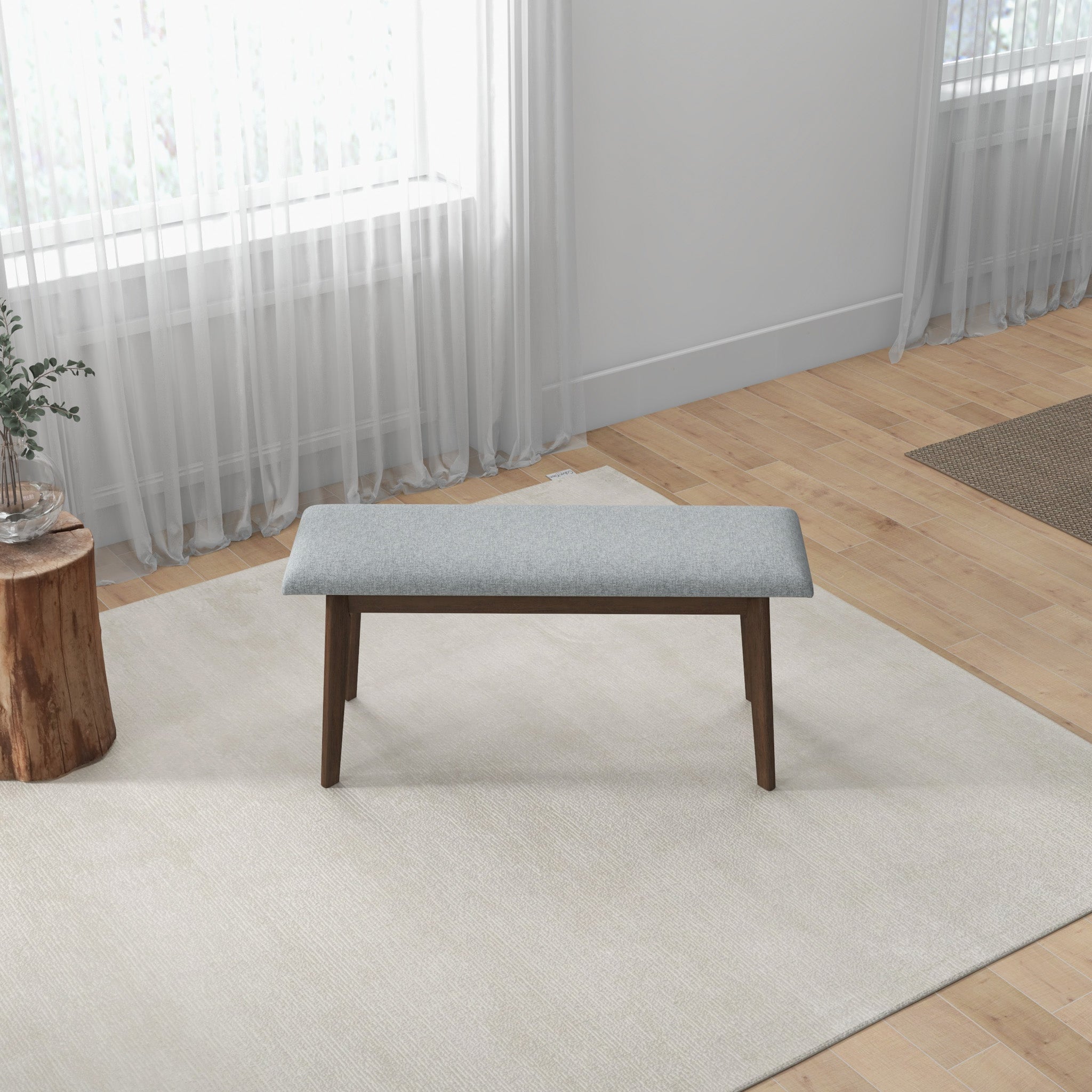 Carlos Fabric Upholstered Solid Wood Bench
