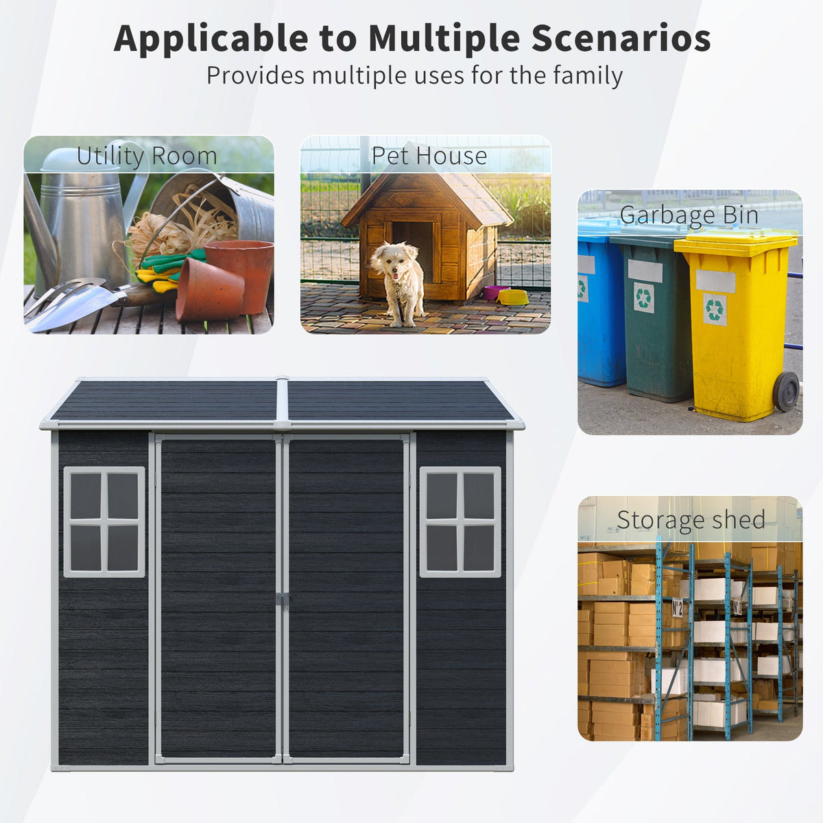 8 x 6ft Resin Outdoor Storage Shed