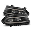 AlphaRex 15-23 Dodge Charger LUXX-Series LED Proj Headlights Black w/Activtn Lgt & Seq.Sig / SB DRL 880599 *Discontinued
