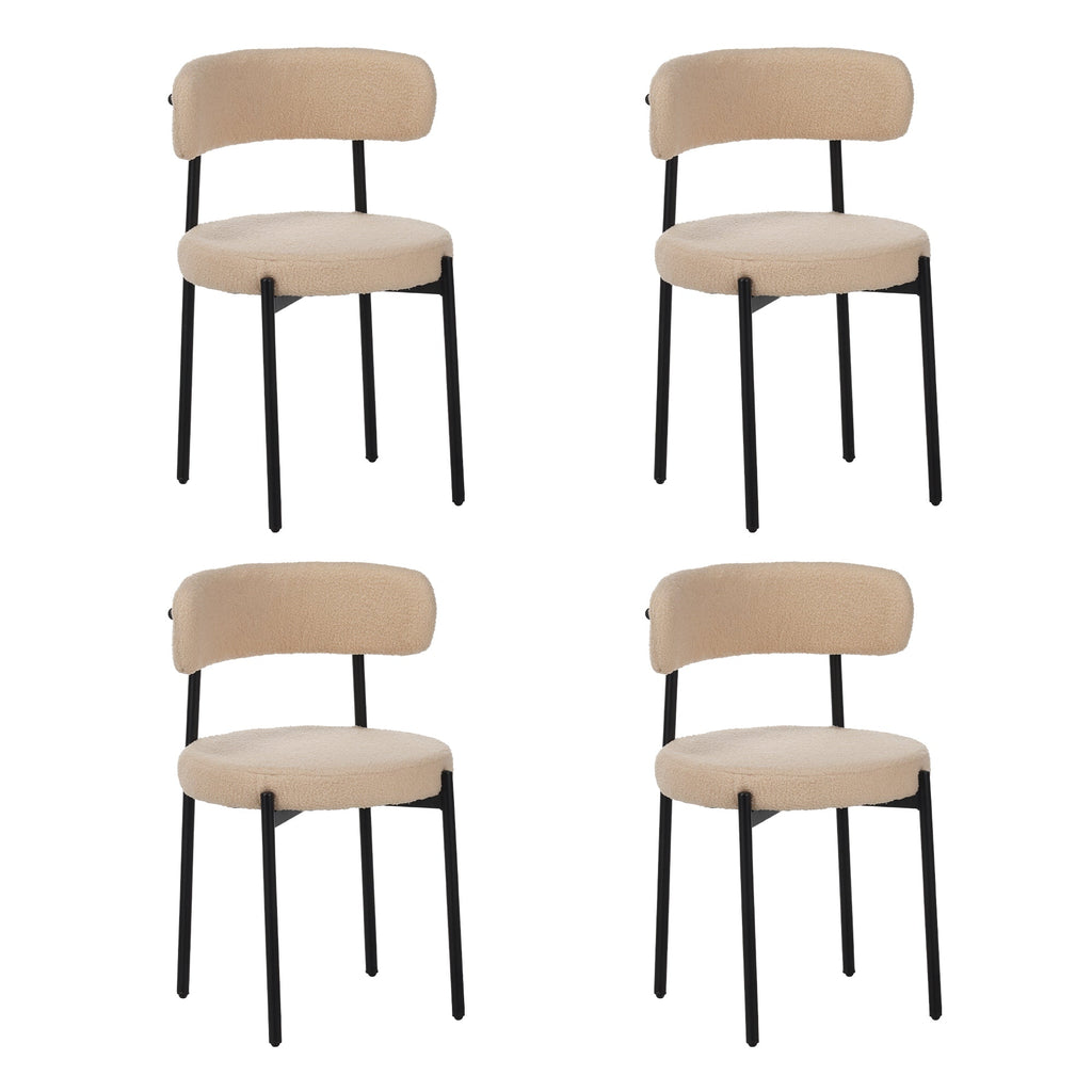 Medieval Modern Dining Chair Set, 4 Pieces, Round Seat Cushions