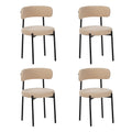 Medieval Modern Dining Chair Set, 4 Pieces, Round Seat Cushions