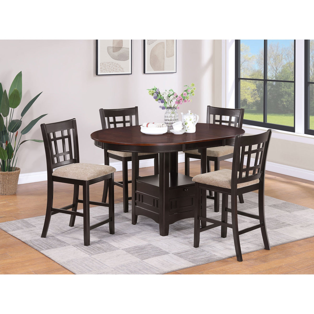 Hester Chestnut Extension Counter Dining Table