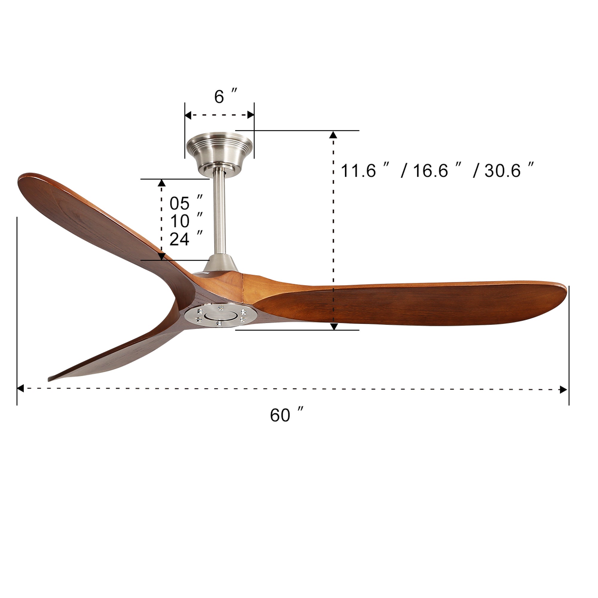 60 Inch Indoor Modern Ceiling Fan With Remote Control