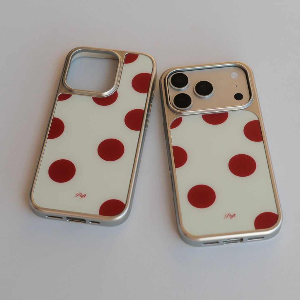 Retro Polka-dot Frosted Glass Magnetic Phone Case