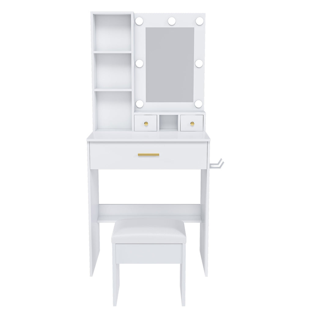 Vanity Table with Mirror & Adjustable LED Lights