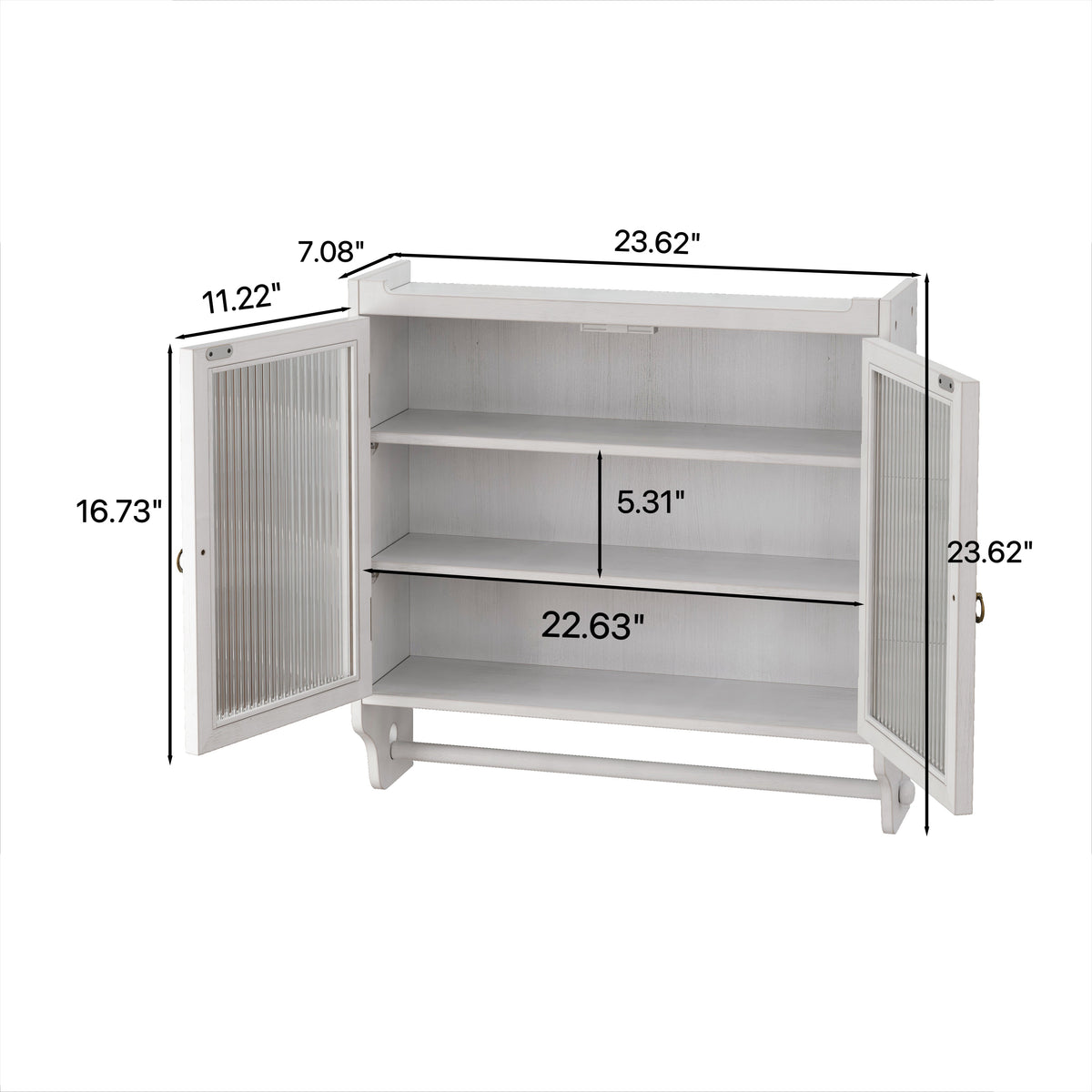 24.8" Vintage Double Door Wall Cabinet