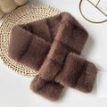 Striped Color Contrast Soft Plush Cross-hole Scarf With Retro And Sophisticated Style, Suitable For Autumn And Winter Commuting And Traveling Outfits.