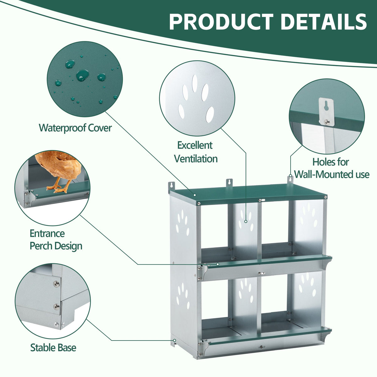 4 Compartment Chicken Nesting Boxes