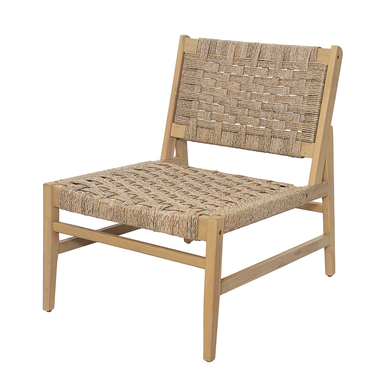 Noreen Club Chair Acacia Wood and Wicker Woven