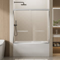 56"-60" W x 57" H Aluminum Frame Double Sliding Shower Door