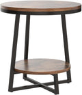 19.68" Industrial End Table with Storage Shelf