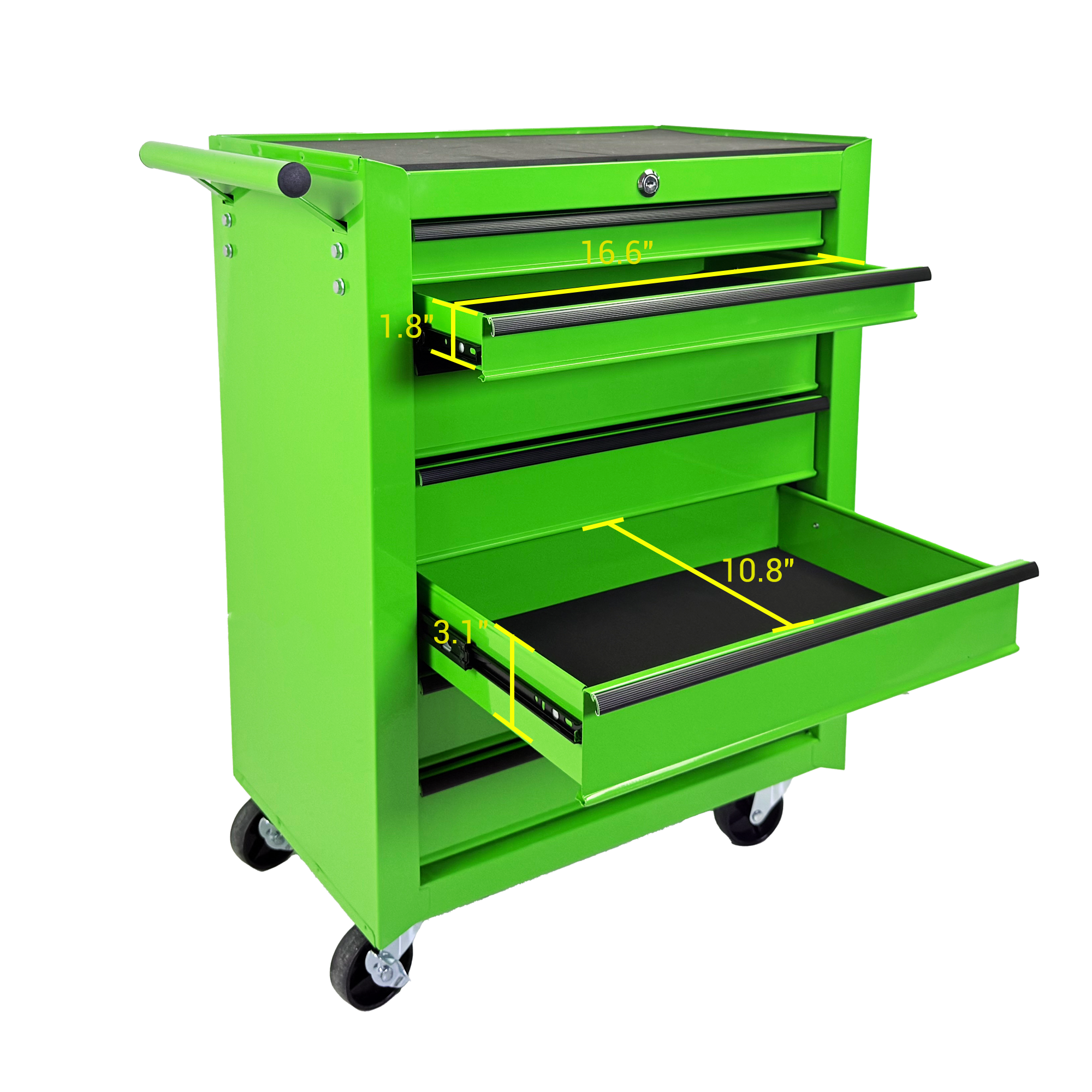 Rolling Metal Tool Chest with 7 Drawers - Green