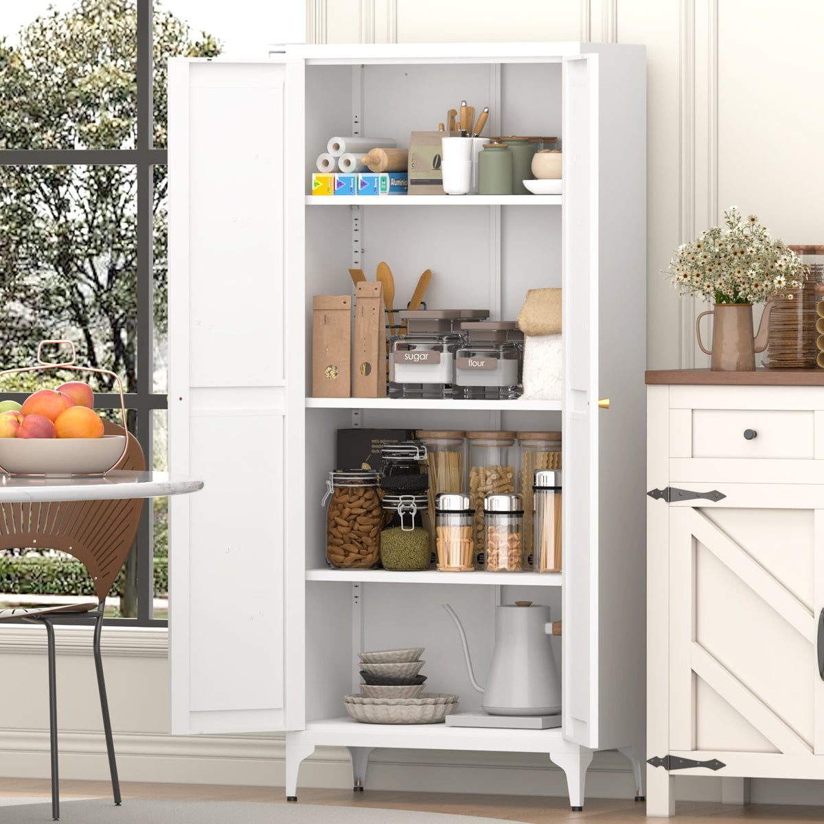 Metal Adjustable 2 Doors Storage Cabinet