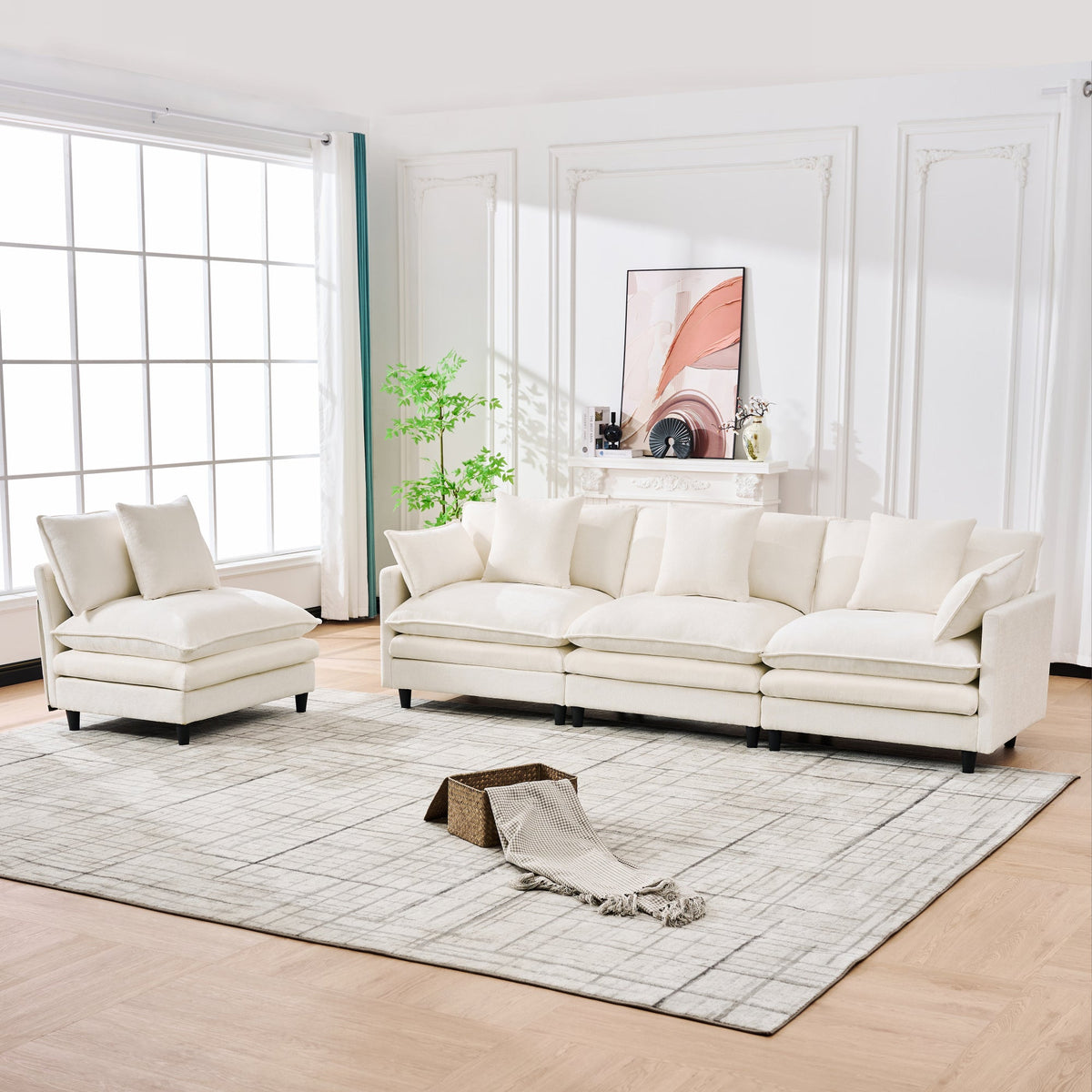 140.9-Inch U-Shaped Modular Sectional Sofa