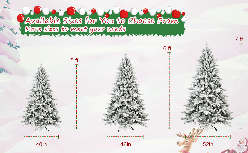 6ft Flocked Christmas Tree with 1100 Tips