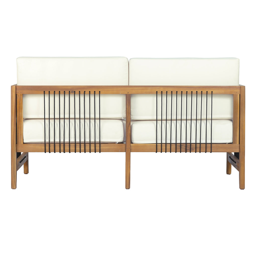 4-Piece Acacia Wood Outdoor Patio Sofa Set