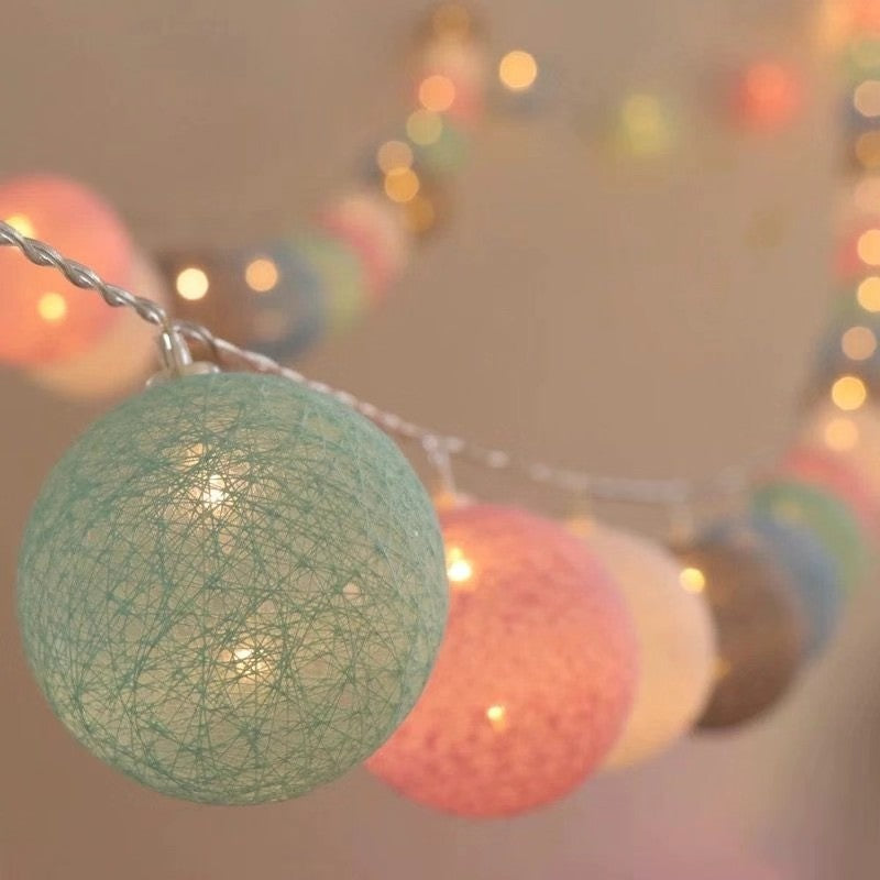 LED Cotton Ball Christmas Holiday Layout Outdoor Camping Lights