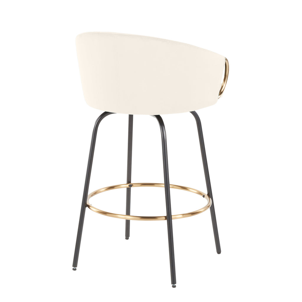26" Contemporary Fixed Height Counter Stool with Swivel