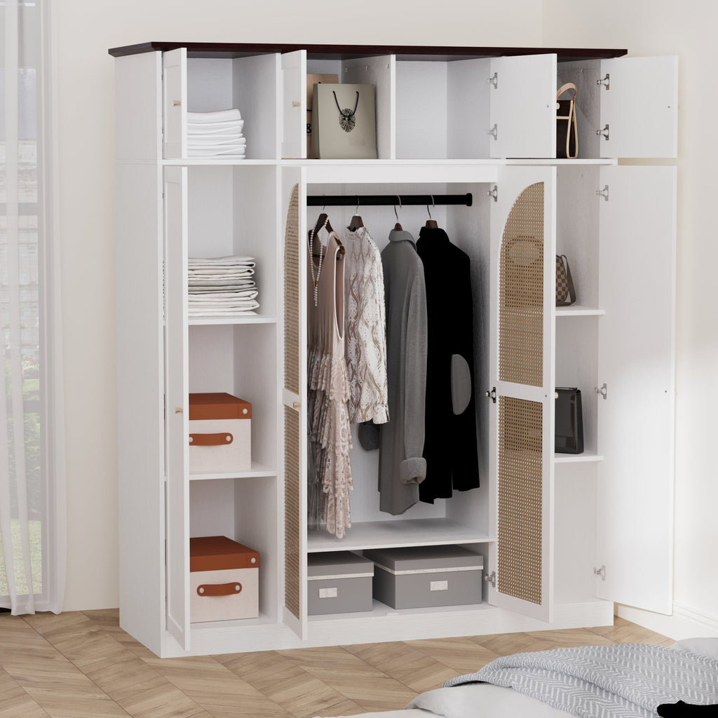 70.87" Tall 8-Door Large Capacity Armoire Wardrobe Closet