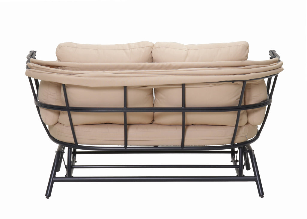 2-Person Outdoor Swing Chair with Adjustable Canopy