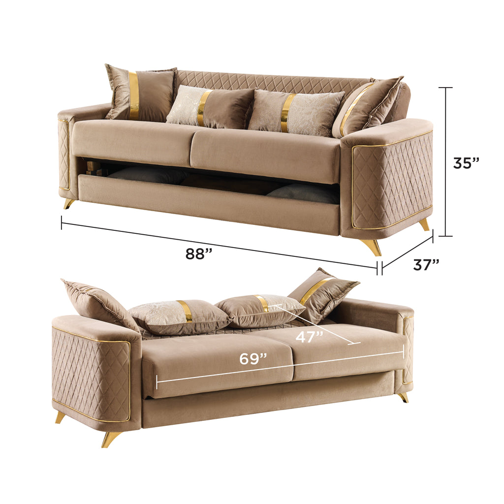 Lisa Modern Sofa in Copper