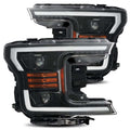 AlphaRex 18-20 Ford F-150 LUXX LED Proj Headlights Plank Style Jet Blk w/Activ Light/Seq Signal/DRL 880174 *Discontinued