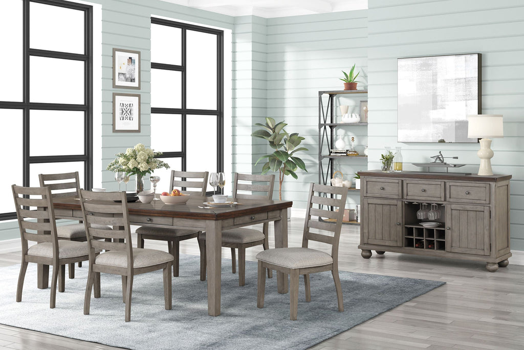 Casual Side Dining Chair with Ladder Back (Set of 2)