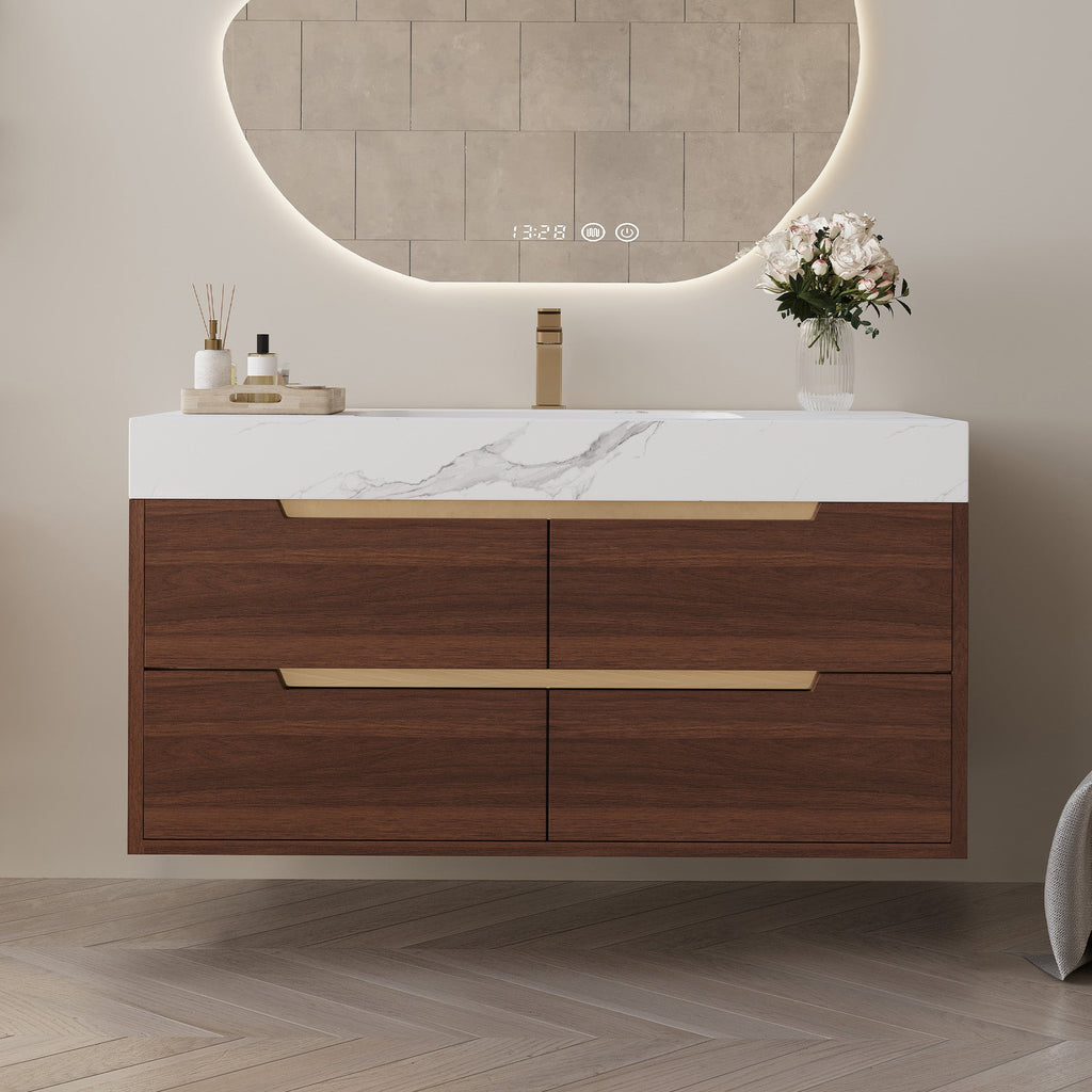 35.4" Farmhouse Free-standing Sintered Stone Bathroom Vanity