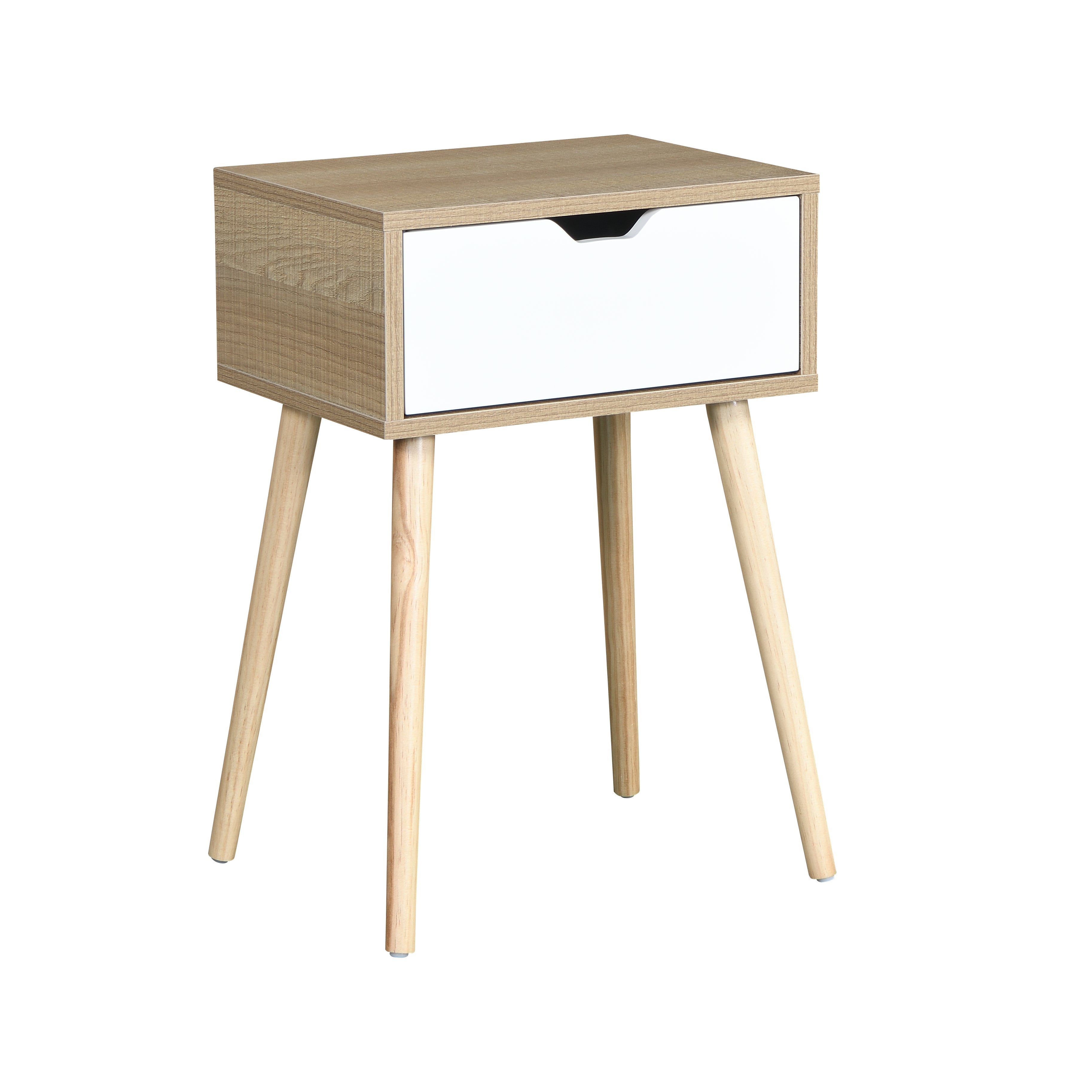Mid-Century Modern Side Table with Drawer
