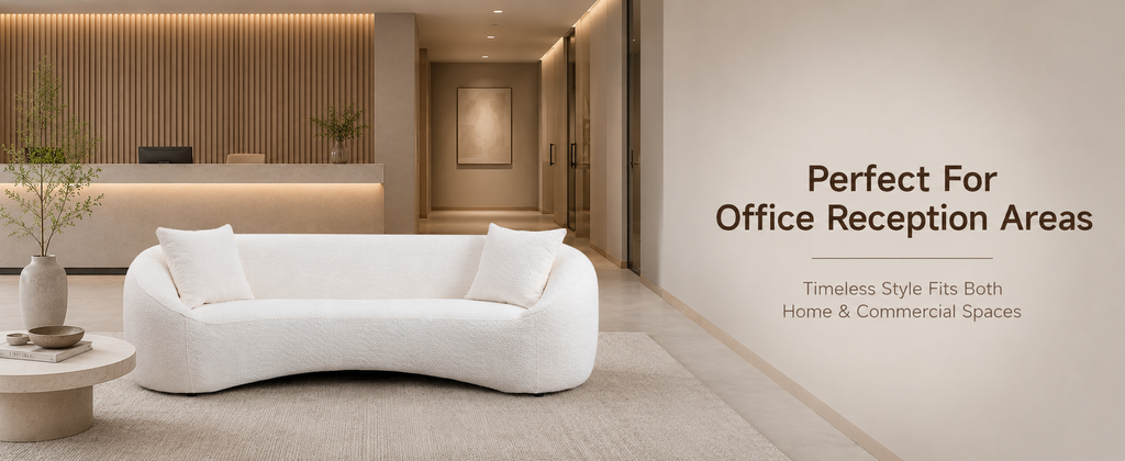 93.31" Minimalist Curved Sofa, 3 Seater