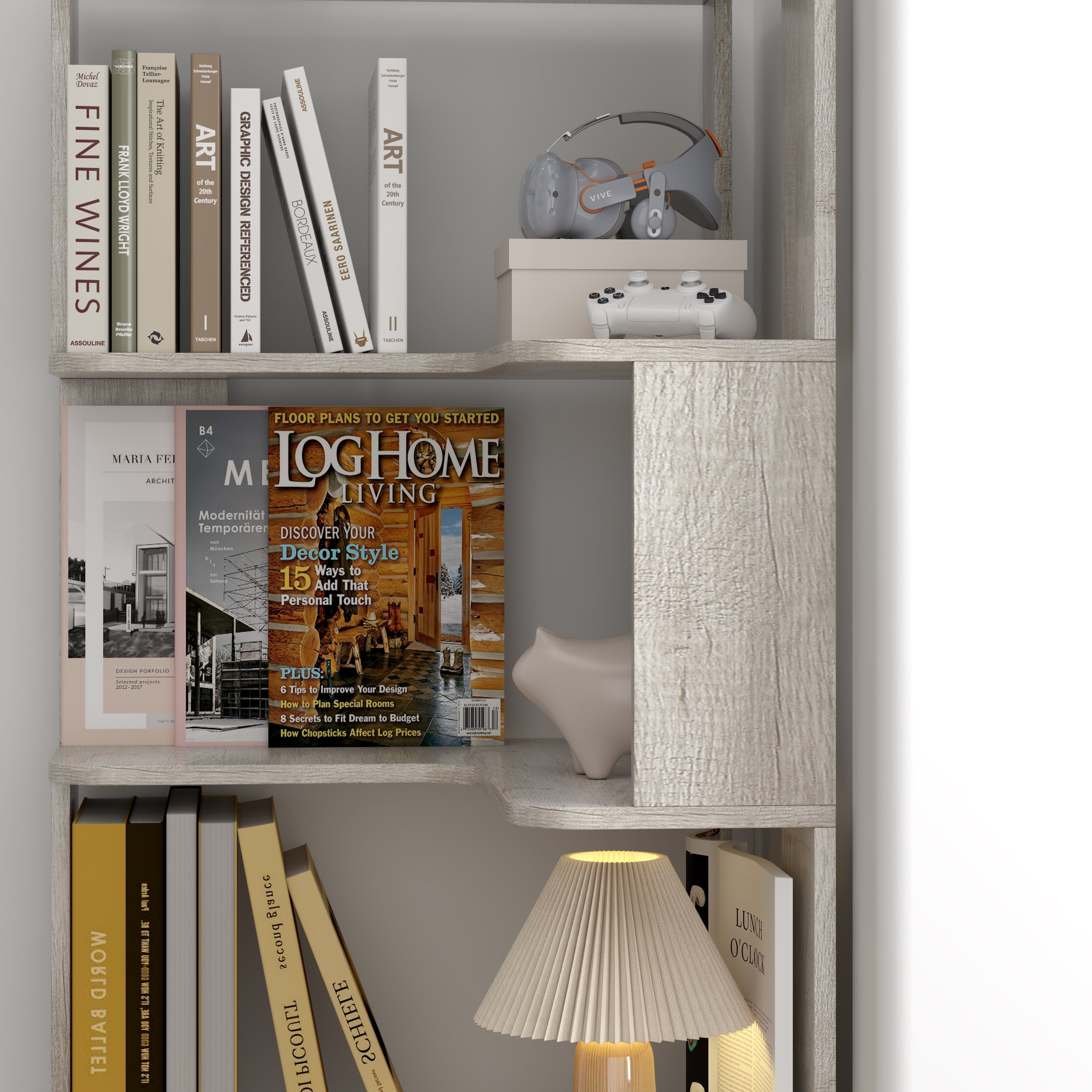 6 Tier Freestanding L-Shaped Corner Bookshelf