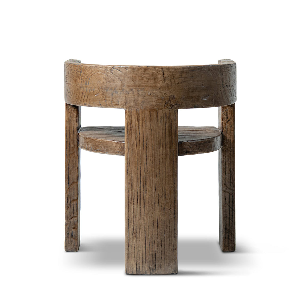Soren Solid Reclaimed Elm Sculptural Accent Curved Dining Chair