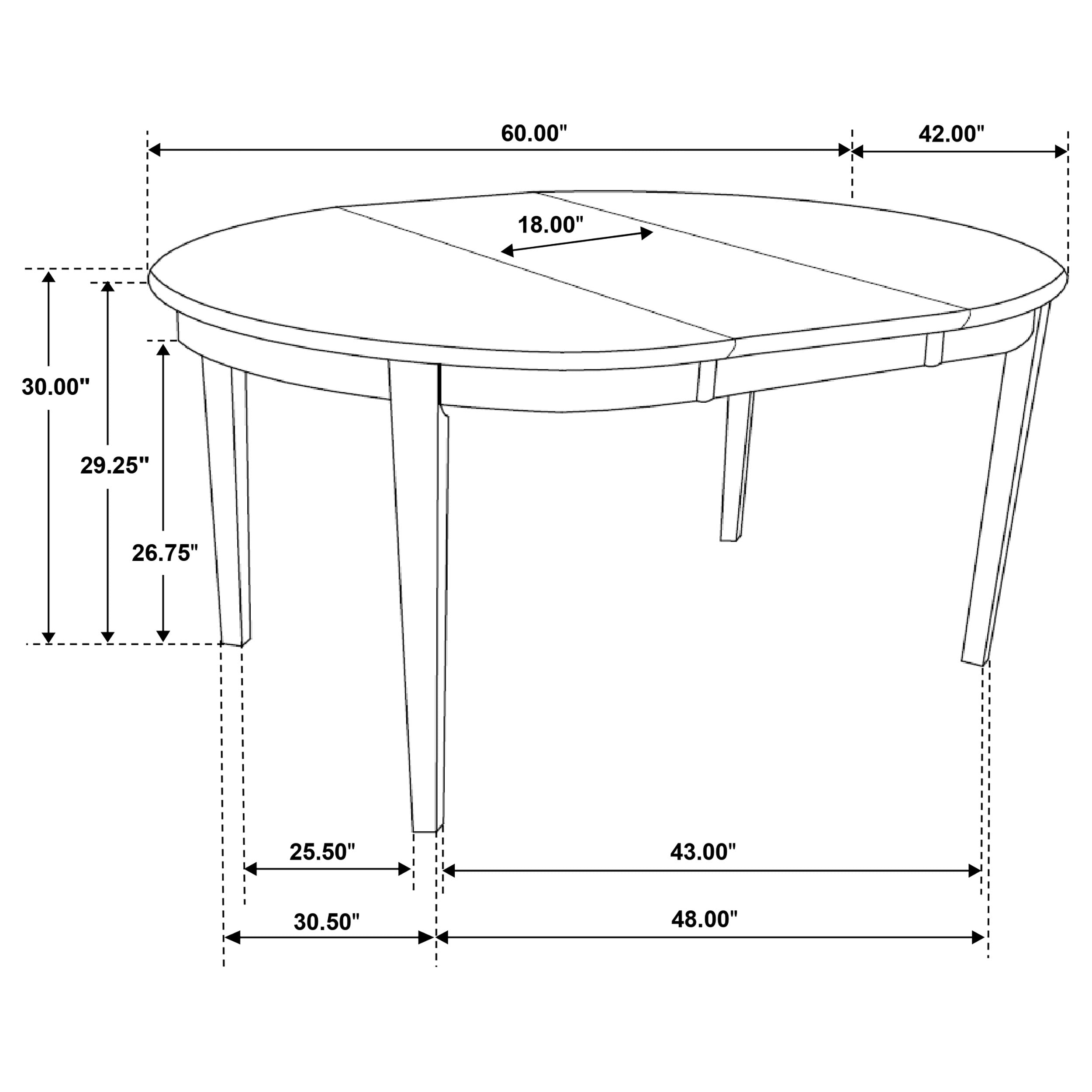 Cappuccino Oval Dining Table with Leaf Extension
