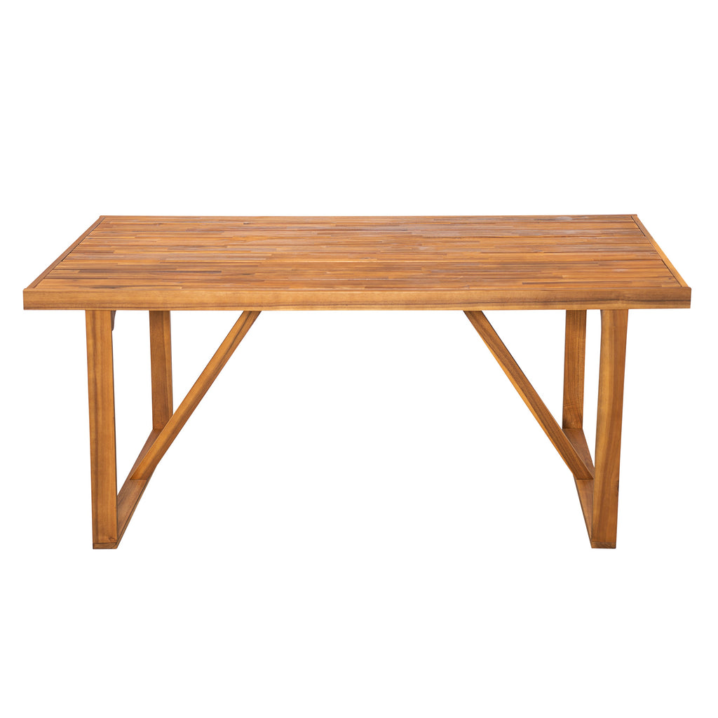 7 Pieces Acacia Wood Outdoor Dining Set with Cushions
