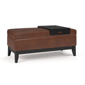 Oregon 42 Inch Wide Storage Ottoman Bench with Tray