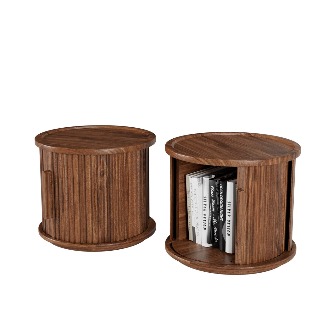 2-Piece Round Coffee Table Set, Modern Nesting Side Tables