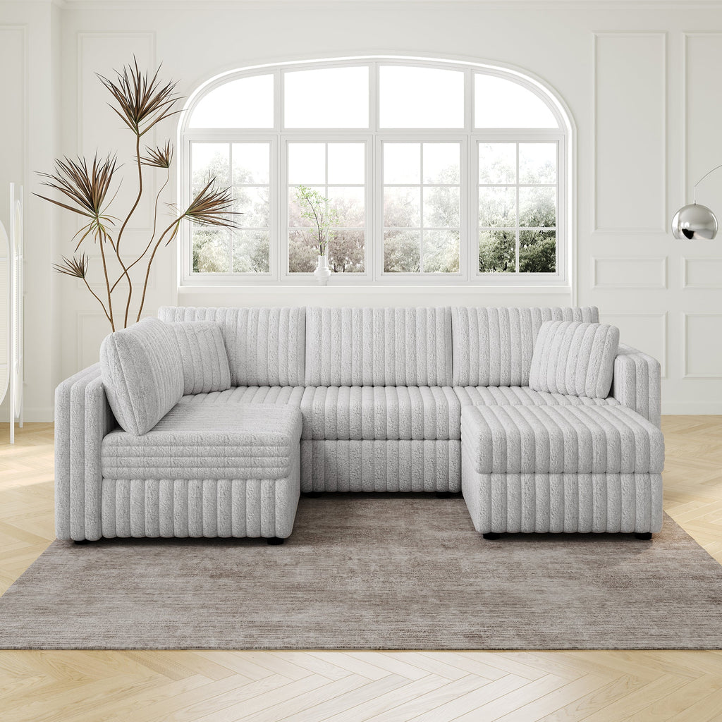 106.3" Soft U-Shaped 4-Person Sofa