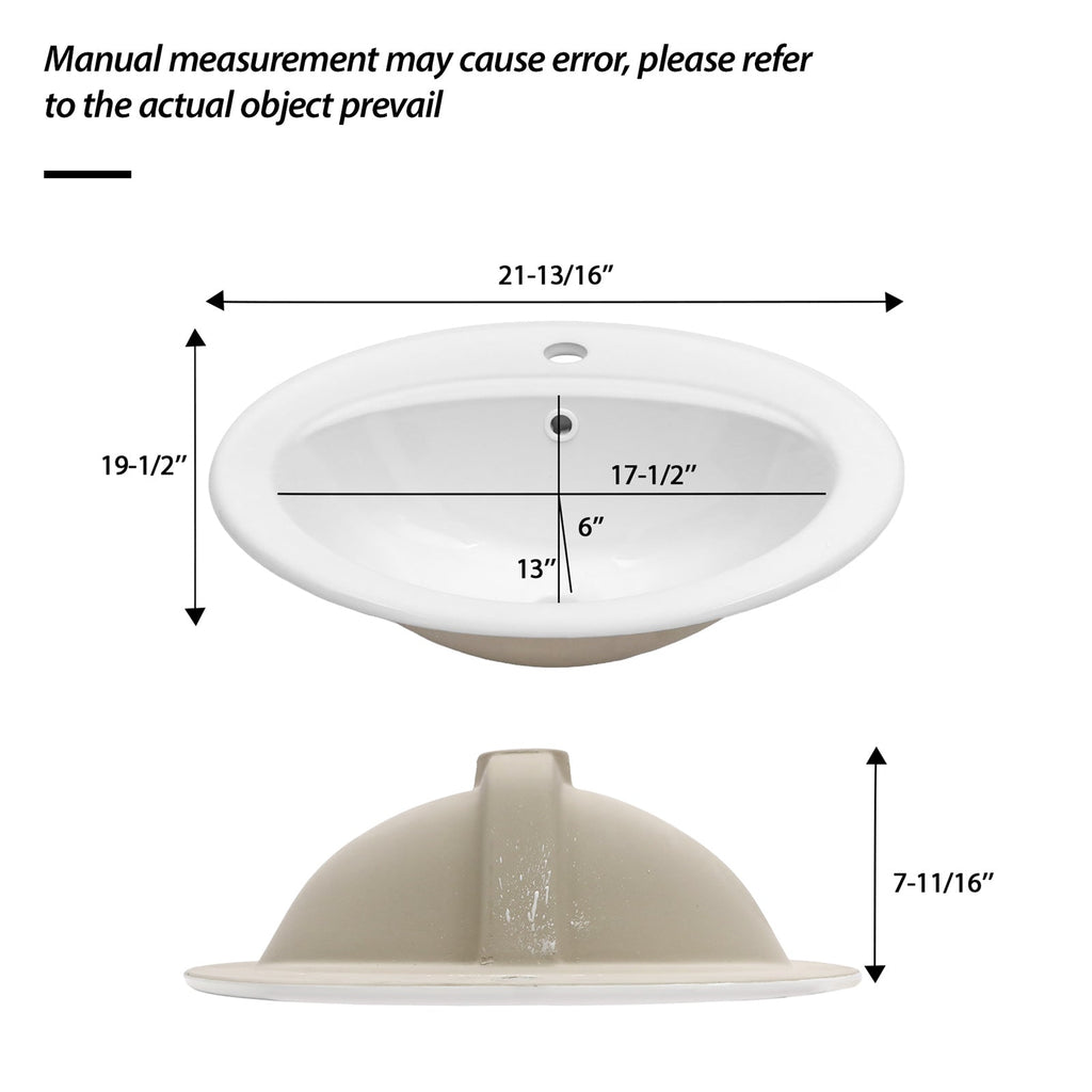 21.8 Inch Drop In Bathroom Sink