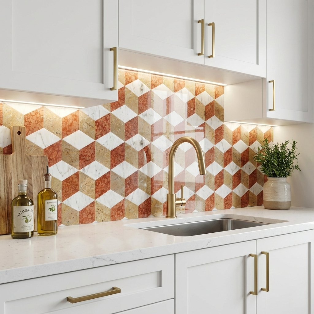 Hexagon Water-Jet Marble